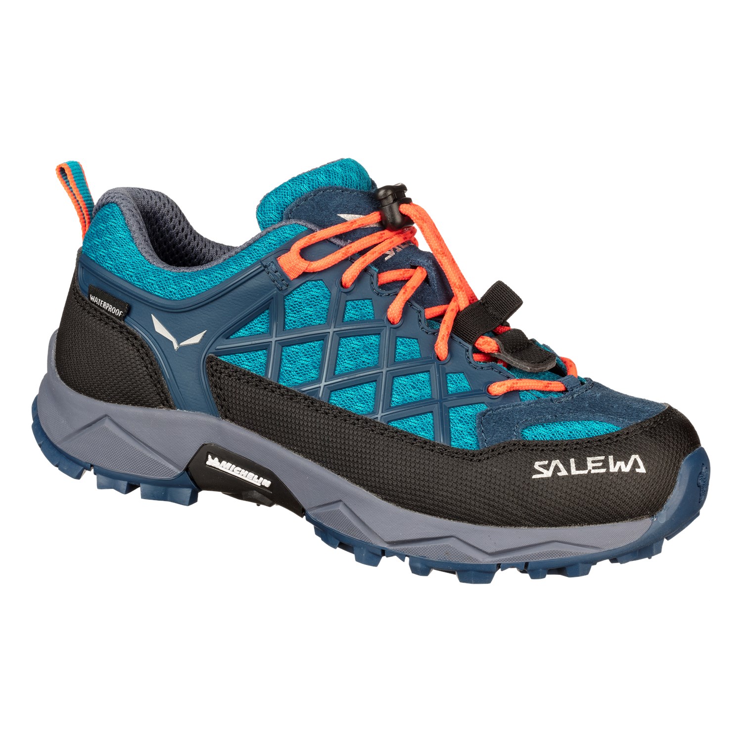 Tênis de caminhada Salewa Wildfire Waterproof Criança Azuis/Coral 216BLOZTD